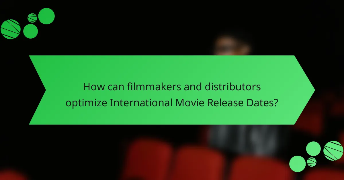 How can filmmakers and distributors optimize International Movie Release Dates?