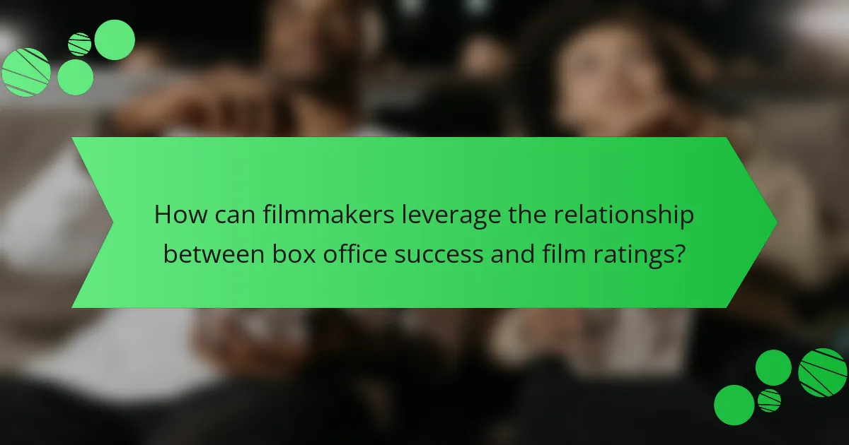 How can filmmakers leverage the relationship between box office success and film ratings?