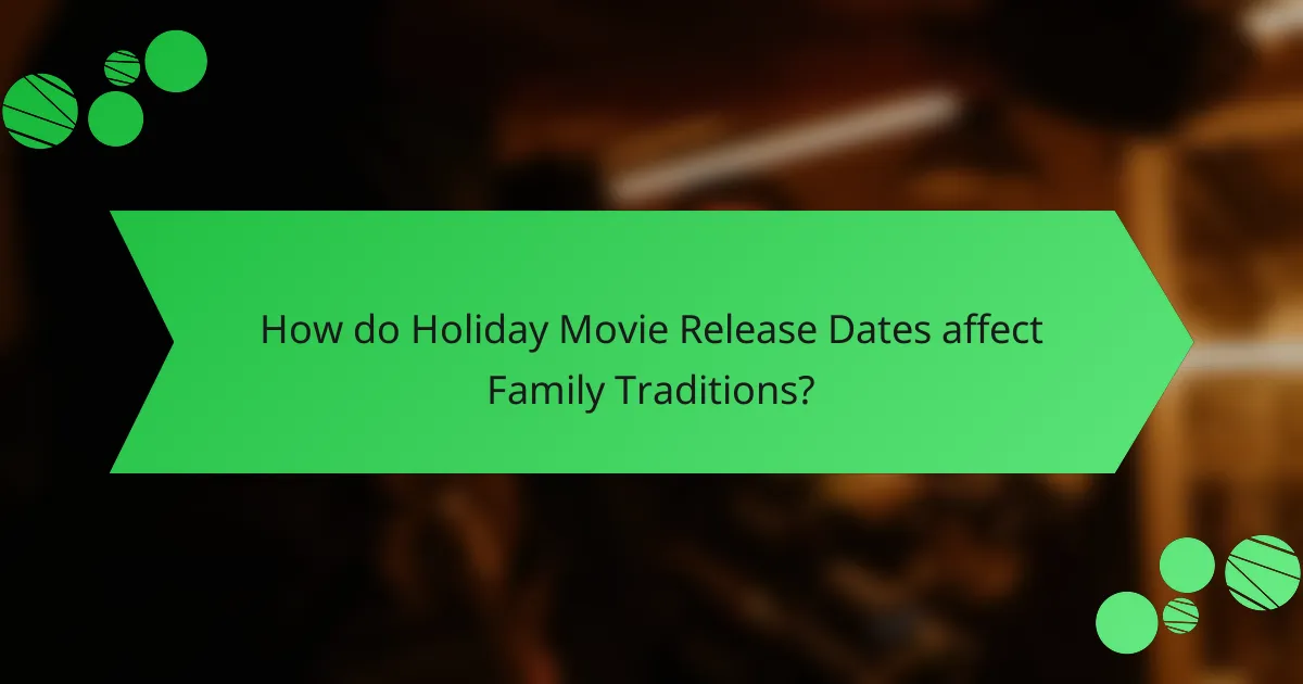 How do Holiday Movie Release Dates affect Family Traditions?