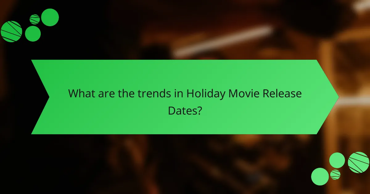 What are the trends in Holiday Movie Release Dates?