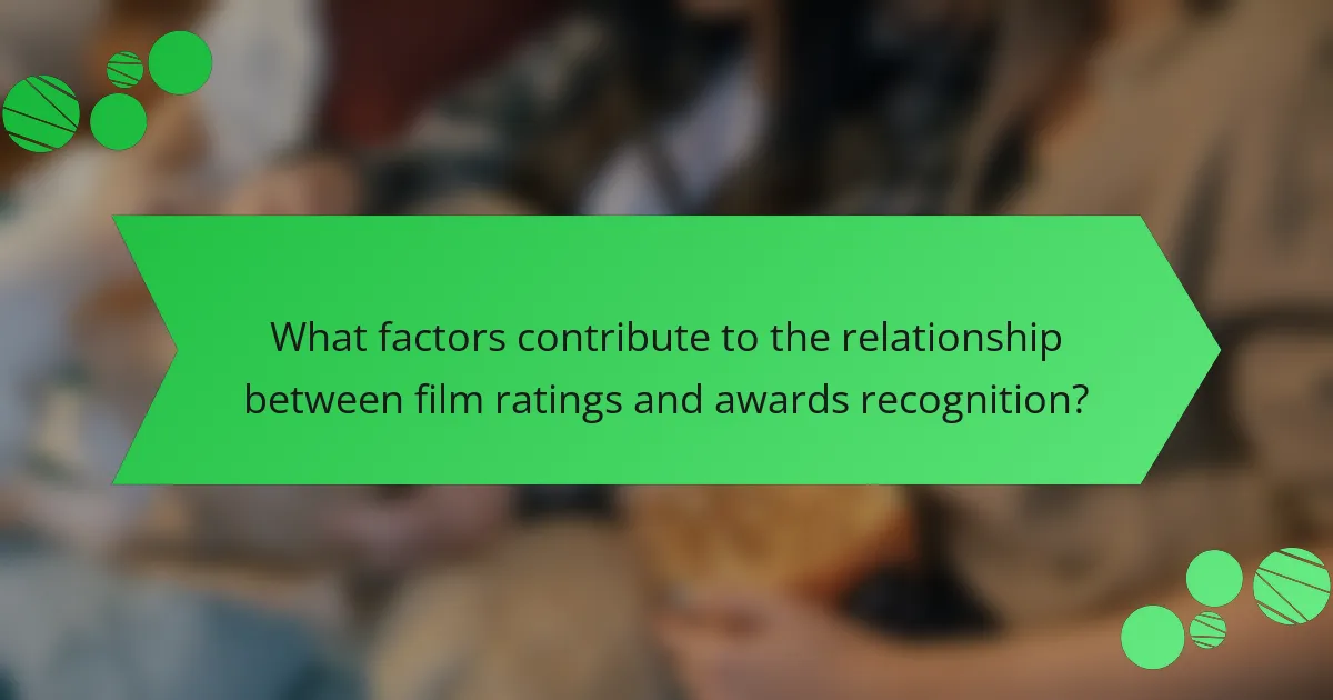 What factors contribute to the relationship between film ratings and awards recognition?