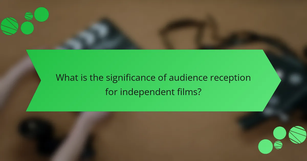 What is the significance of audience reception for independent films?
